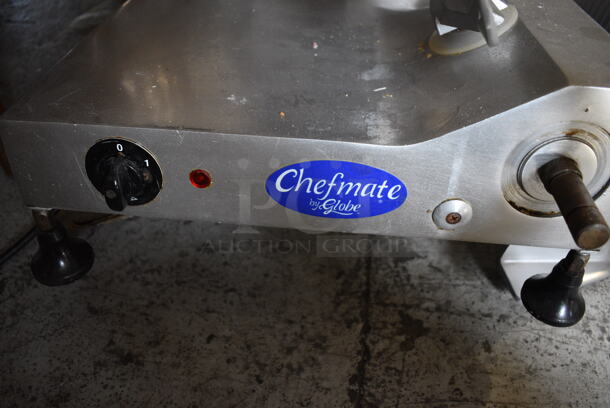 Globe Chefmate Stainless Steel Commercial Countertop Meat Slicer. 25x18x19. Tested and Does Not Power On - Image 5 of 6