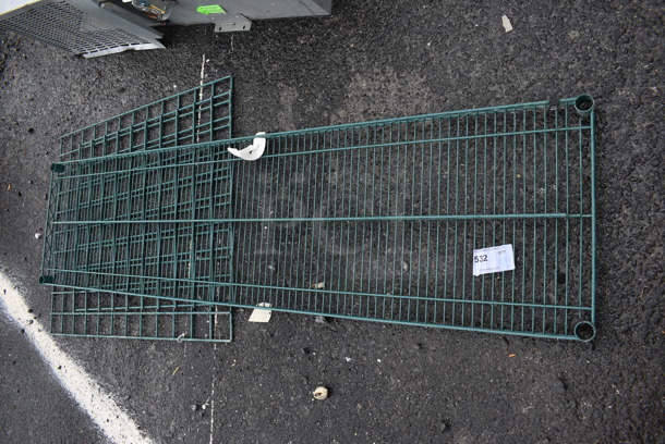 ALL ONE MONEY! Lot of Green Finish Metro Shelf and 2 Green Racks! Includes 72x18x1.5 - Image 2 of 2