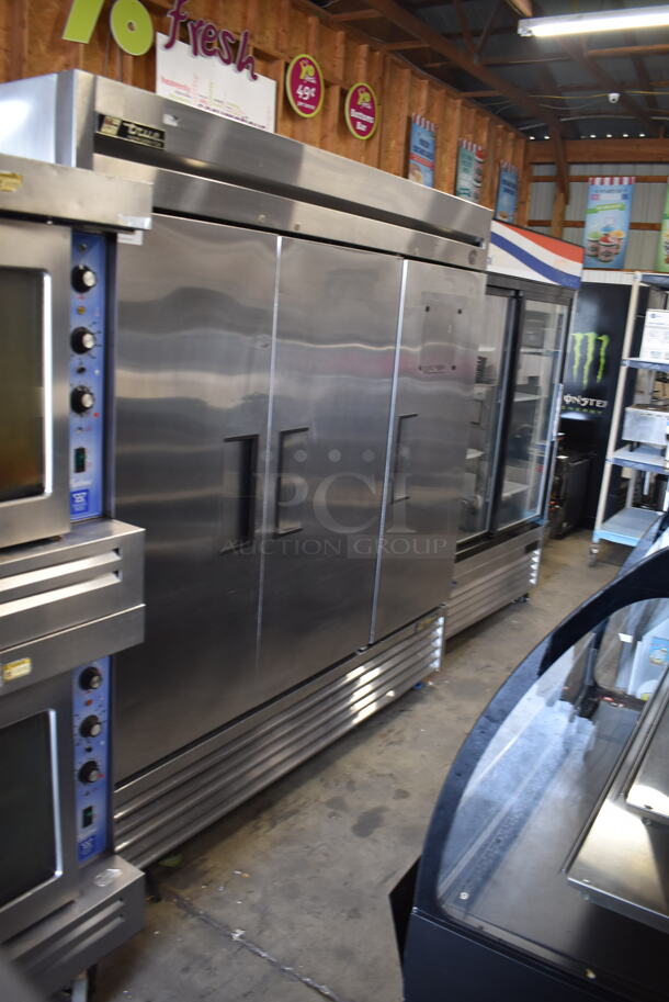 2010 True T-72 Commercial Stainless Steel Three Solid Door Reach In Cooler With Polycoated Shelves. 115V, 1 Phase. Tested and Working! - Image 2 of 7
