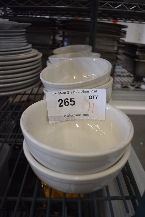 11 White Ceramic Bowls. 5.75x5.75x2.5. 11 Times Your Bid!