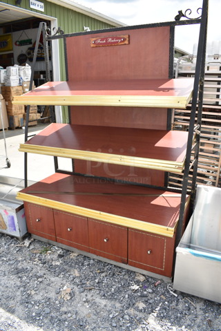 Wood Pattern Dry Display Case Merchandiser. 