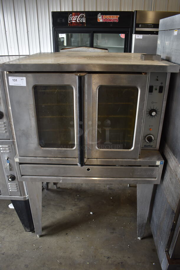 Sunfire SDG-1 Commercial Stainless Steel Natural Gas Powered Convection Oven With Steel Racks on Galvanized Legs. 80,000BTU. 