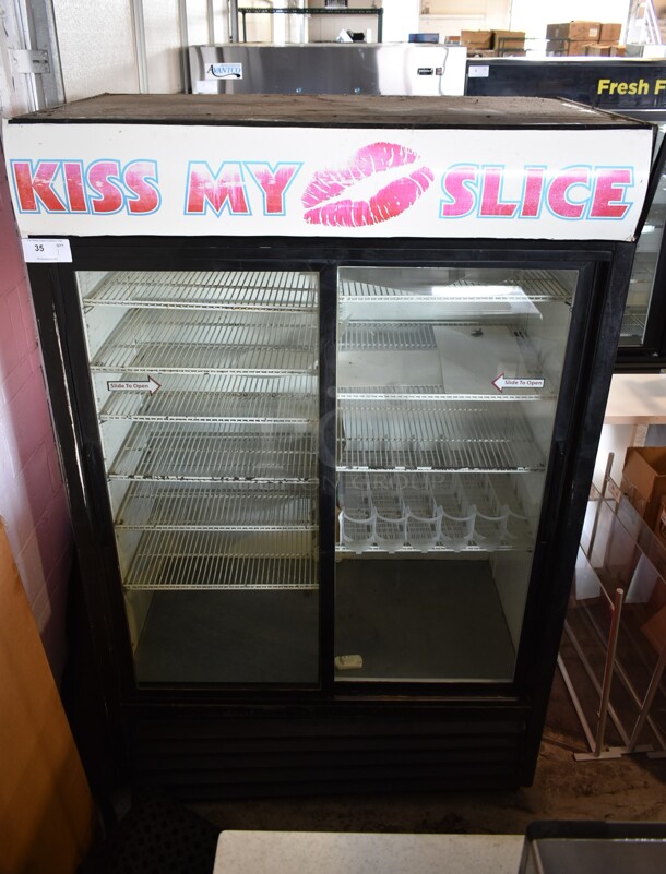 True GDM-45 Metal Commercial 2 Door Reach In Cooler Merchandiser w/ Poly Coated Racks. 115 Volts, 1 Phase. Tested and Working! - Image 1 of 8