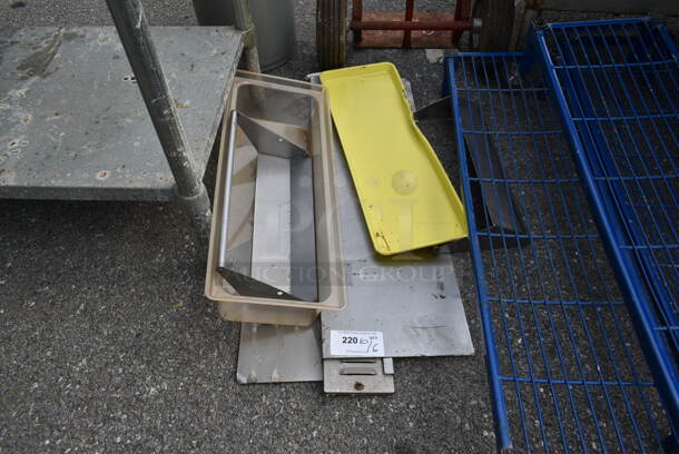 ALL ONE MONEY! Lot of Various Items Including Metal Panels and Drip Tray For Soda Station - Image 1 of 2