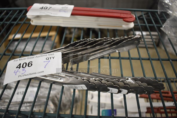 7 BRAND NEW! Stainless Steel Tongs. 6". 7 Times Your Bid! - Image 1 of 3