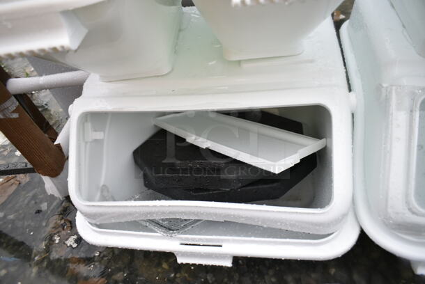 5 BRAND NEW SCRATCH AND DENT! Various White Poly Ingredient Bins. Includes 11x23.5x18, 21.5x24x18. 5 Times Your Bid!  - Image 9 of 11