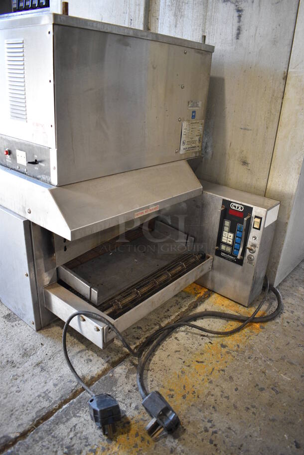 CTX Stainless Steel Commercial Electric Powered Conveyor Pizza Oven w/ Giles Model OVH10 Stainless Steel Commercial Ventless Hood. 208/240 Volts, 1 Phase. 52x28x34 - Image 6 of 8
