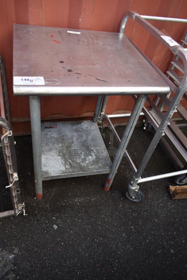 Stainless Steel Table w/ Metal Under Shelf.  - Image 1 of 2