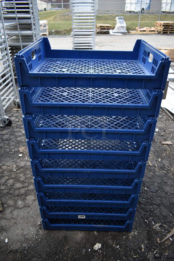 ALL ONE MONEY! Lot of 9 Blue Poly Bread Crates - Image 1 of 2