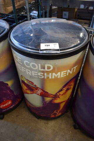 Metal Commercial Portable Drink Ice Cooler Merchandiser on Casters.
