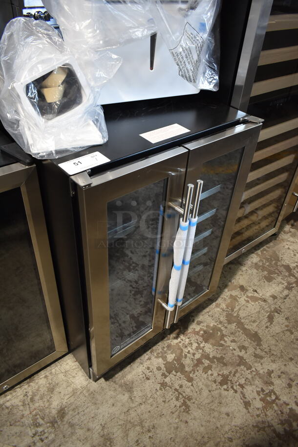 BRAND NEW SCRATCH AND DENT! Danby Silhouette DBC047D3BSSPR 24 Inch Built-In French-Door Beverage Center with 61 Beverage Can Capacity, 21 Wine Bottle Capacity. Tested and Working! - Image 2 of 7