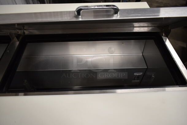 2017 True TSSU-60-16-DS-ST Stainless Steel Commercial Dual Side Prep Table Bain Marie w/ 2 Cutting Boards on Commercial Casters. 115 Volts, 1 Phase. Tested and Working! - Image 7 of 11