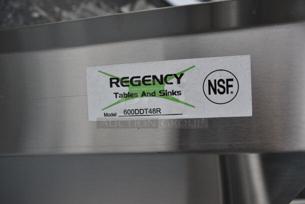 BRAND NEW SCRATCH AND DENT! Regency 600DDT48R Stainless Steel Commercial Right Side Dirty Side Dishwasher Table. - Image 2 of 5