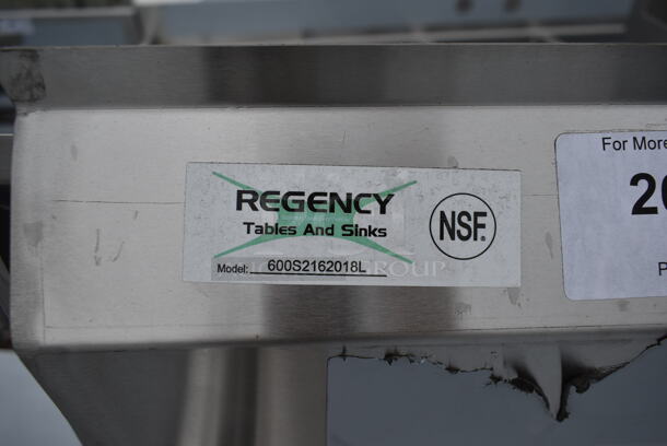 BRAND NEW SCRATCH AND DENT! Regency 600S2162018L Stainless Steel Commercial 2 Bay Sink w/ Left Side Drain Board. - Image 2 of 6