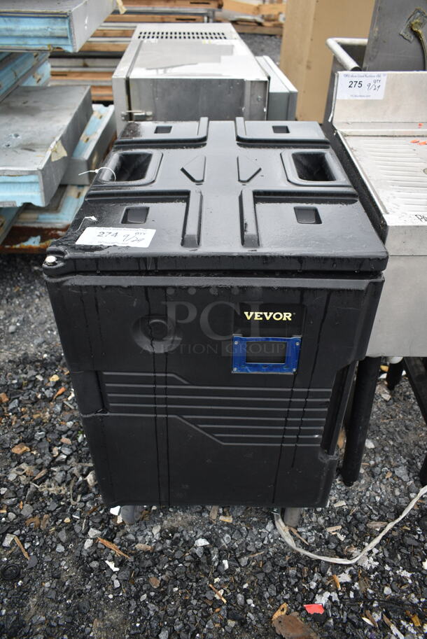 Vevor Black Poly Insulated Food Carrying Case on Commercial Casters. - Image 1 of 6