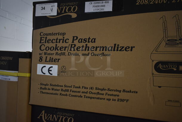4 BRAND NEW SCRATCH AND DENT! Avantco 177PC201 Stainless Steel Commercial Countertop Single Tank 8 Liter Electric Pasta Cooker / Rethermalizer. Stock Picture Used as Gallery. 4 Times Your Bid! - Image 6 of 6