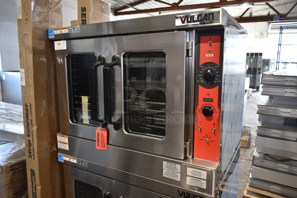 2 BRAND NEW SCRATCH AND DENT! Vulcan VC5ED ENERGY STAR Stainless Steel Commercial Electric Powered Full Size Convection Oven w/ View Through Doors, Metal Oven Racks and Thermostatic Controls. 208 Volts, 1/3 Phase. 2 Times Your Bid! - Image 3 of 11