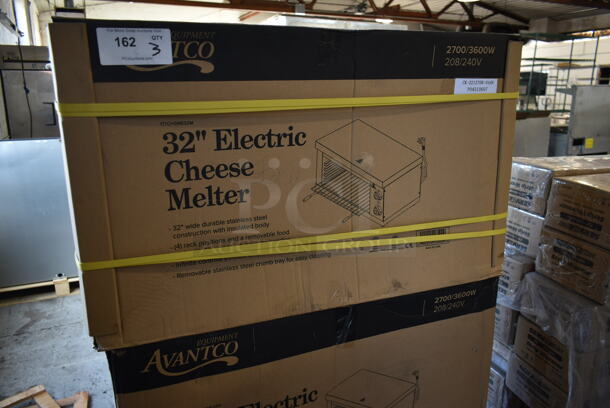 3 BRAND NEW SCRATCH AND DENT! Avantco 177CHSME32M Stainless Steel Commercial Countertop Electric Powered 32" Cheese Melter. 208/240 Volts. Stock Picture Used as Gallery. 3 Times Your Bid! - Image 3 of 8
