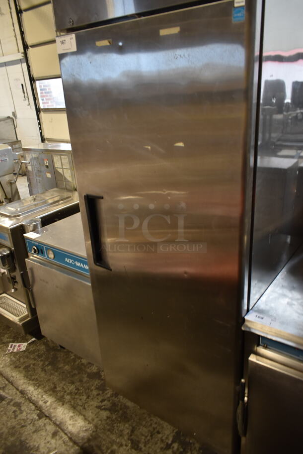 2016 Atosa MBF8004 Stainless Steel Commercial Single Door Reach In Cooler w/ Poly Coated Racks on Commercial Casters. 115 Volts, 1 Phase. Tested and Working! - Image 3 of 5