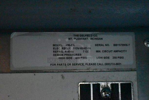 Delfield 406-CA Stainless Steel Commercial Single Door Undercounter Cooler. 115 Volts, 1 Phase. Tested and Working! - Image 4 of 4