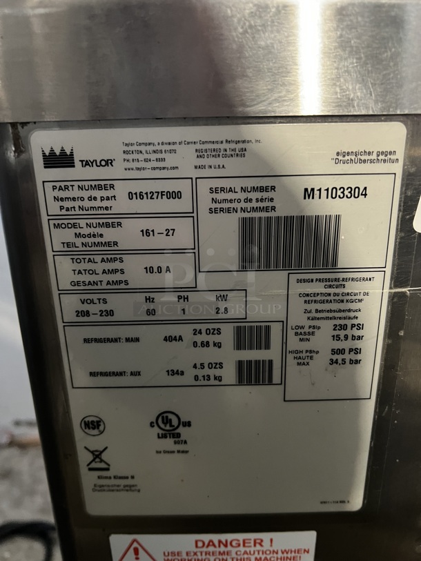 2011 Taylor 161-27 Stainless Steel Commercial Countertop Air Cooled 2 Flavor w/ Twist Soft Serve Ice Cream Machine. 20x26x27 - Image 10 of 10