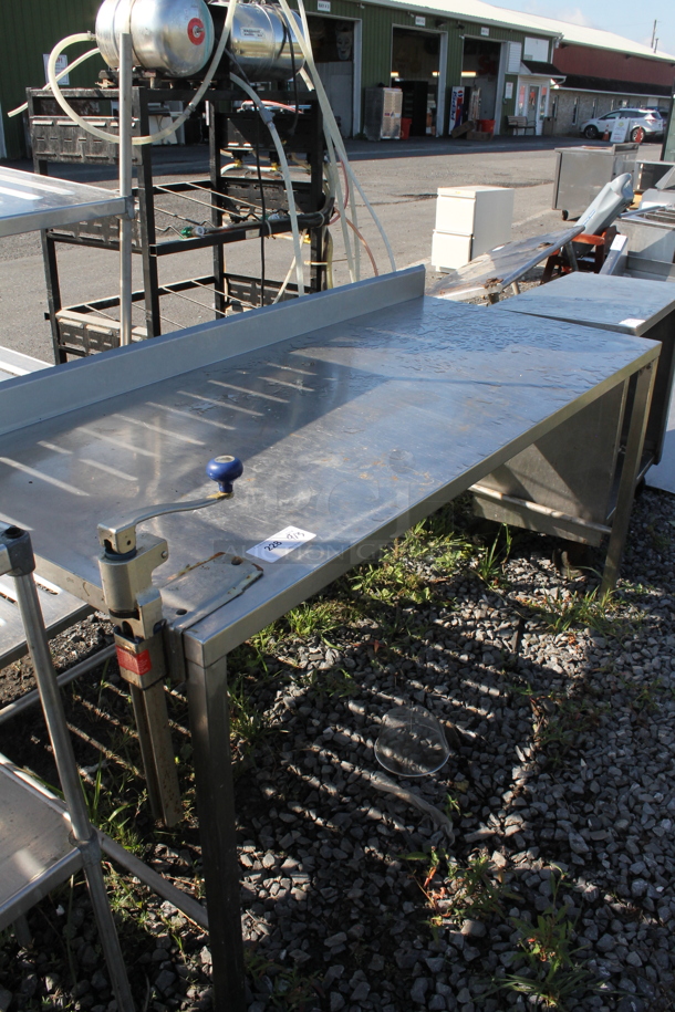 Stainless Steel Commercial Table w/ Mounted Commercial Can Opener and Back Splash. - Image 2 of 4
