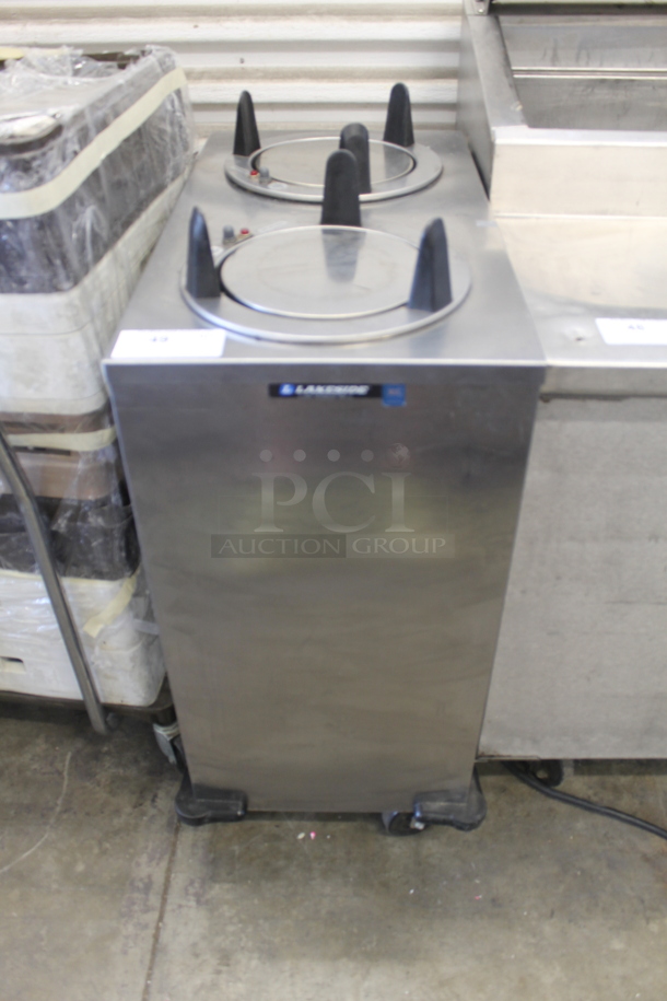 2011 Lakeside 6209 2 Section Plate Dispenser on commercial Casters. 120 Volt, 1 Phase. Tested and Working! - Image 1 of 4
