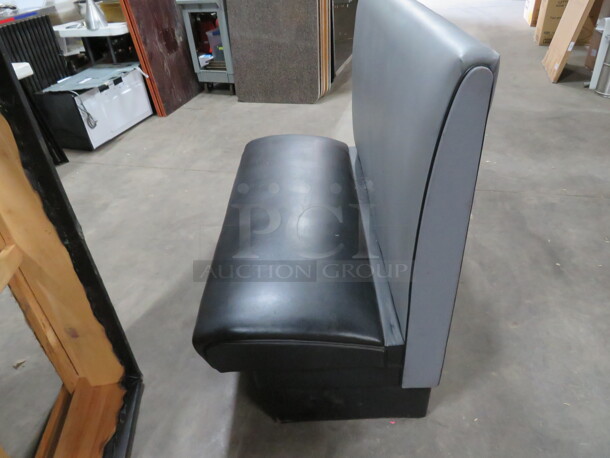 One Single Sided Booth With A Black Cushioned Seat And A Grey Cushioned Back. 48X25X42 - Image 2 of 2