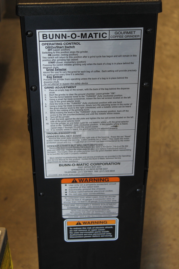 2016 Bunn G3 HD Metal Commercial Countertop Coffee Bean Grinder. 120 Volts, 1 Phase. Tested and Working! - Image 6 of 7