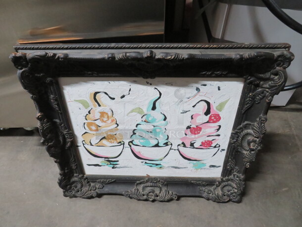 One 26X22 Vintage Framed Canvas. - Image 1 of 1