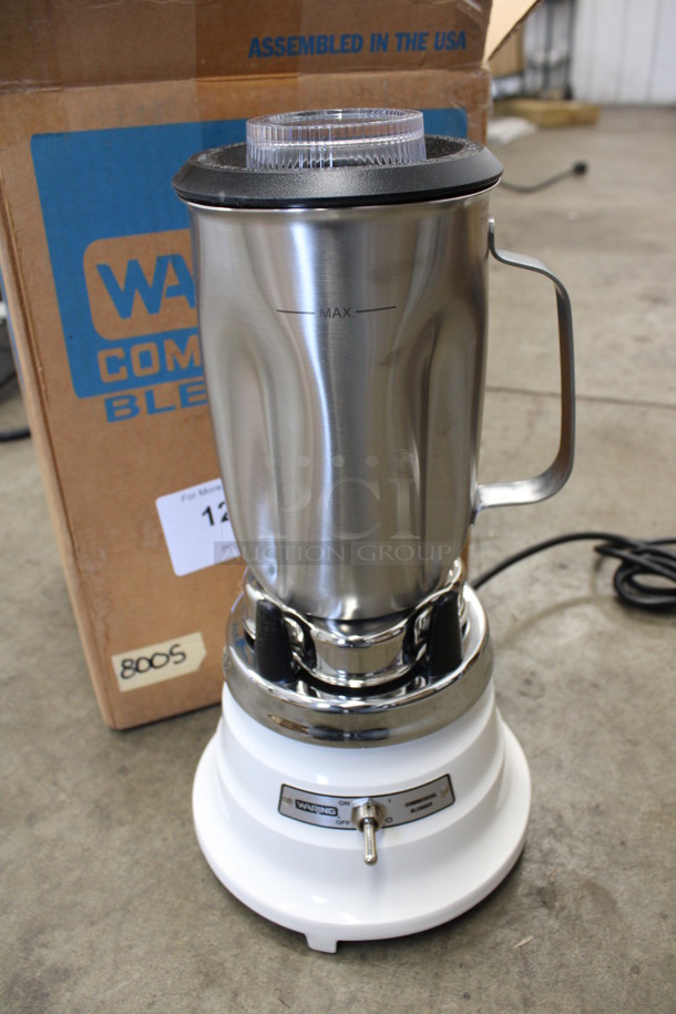 Waring Model 800S Metal Commercial Countertop Blender w/ Metal Cup. 230 Volts, 1 Phase. 7x7x14. Cannot Test Due To Plug Style