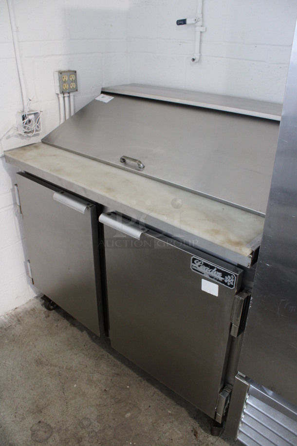 Leader Stainless Steel Commercial Sandwich Salad Prep Table Bain Marie Mega Top on Commercial Casters. 115 Volts, 1 Phase. 48x32x45. Tested and Powers On But Temps at 45 Degrees - Image 2 of 8
