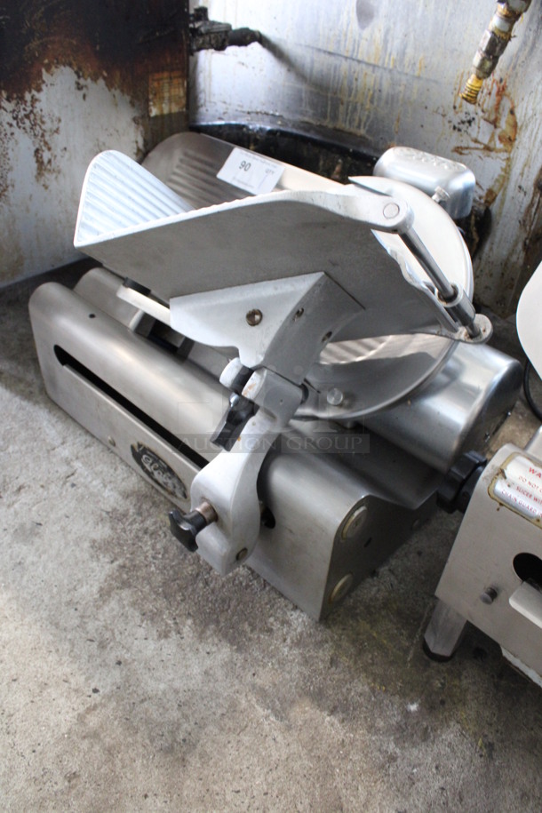 Globe Stainless Steel Commercial Countertop Automatic Meat Slicer w/ Blade Sharpener. 26x20x20. Tested and Working! - Image 4 of 5