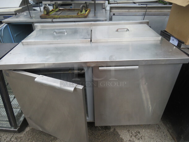 One 2 Door Randell Refrigerated 2 Door Prep Table. Model# 9305-7M. 115 Volt. 48X31X35 - Image 2 of 3