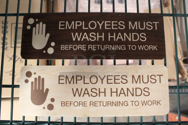 2 Employees Must Wash Hands Signs. 9x3. 2 Times Your Bid!
