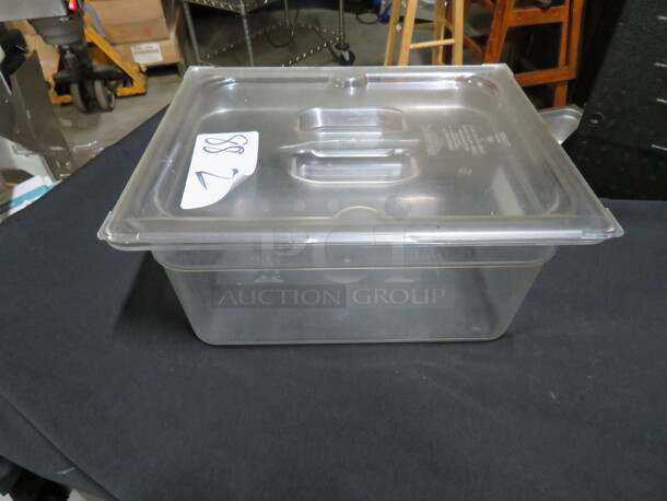 1/2 Size 6 Inch Deep Food Storage Container, With 1 Lid. 2XBID