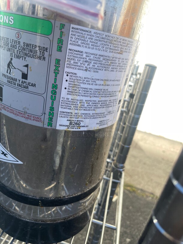 Amerex C260 - 6 Liter Class K Kitchen Fire Extinguisher Commercial NSF - Image 6 of 8