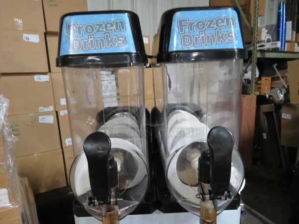 One AWESOME WORKING Dual Frozen Drink Machine. 16X20X32 - Image 2 of 3