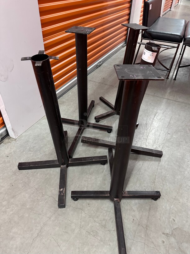 Clean! Cross Cast Iron And Steel Black Commercial Table Base - Image 1 of 8