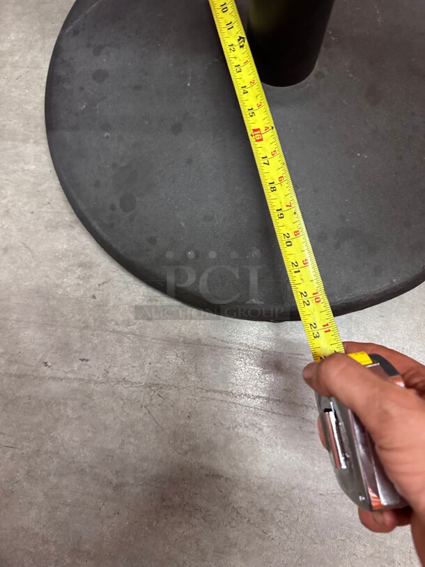 Clean! Cross Cast Iron And Steel Black Commercial Table Round Base - Image 5 of 6