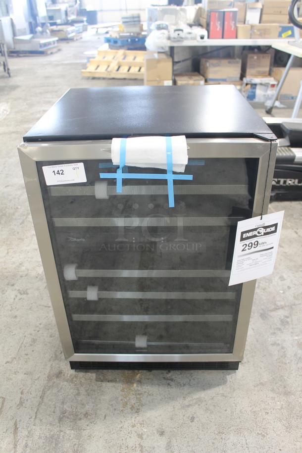 BRAND NEW SCRATCH AND DENT! Danby DWC518BLS Silhouette Wine Cooler With Glass Door Trimmed in Stainless Steel With Steel Front Pull Out Racks.115V. Tested and Working! 