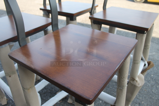 4 BRAND NEW SCRATCH AND DENT! Lancaster Table & Seating 164BINDWALFR Rustic Industrial Bar Height Chair with Antique Walnut Finish. 4 Times Your Bid! - Image 4 of 6