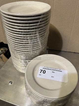China Plates, 7", Off White
