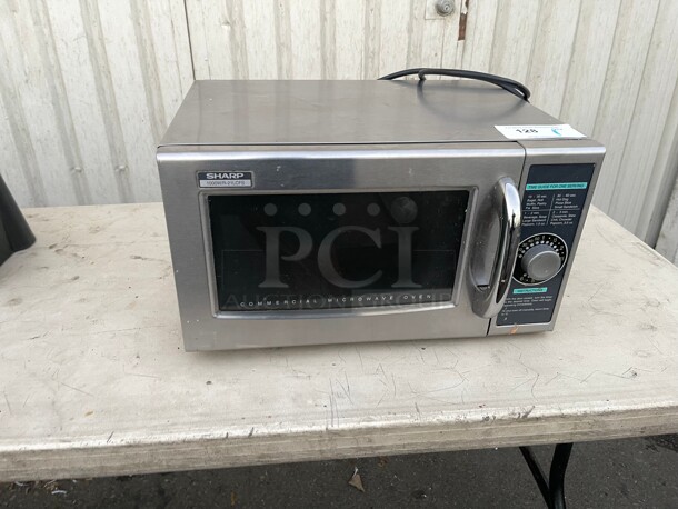 Working! Sharp R-21LCFS 1000w Commercial Heavy Duty Microwave w/ Dial Control, 120v NSF Tested and Working!