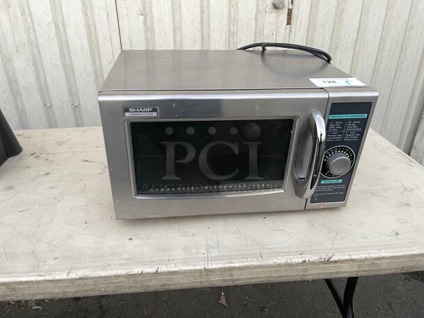 Working! Sharp R-21LCFS 1000w Commercial Heavy Duty Microwave w/ Dial Control, 120v NSF Tested and Working! - Image 1 of 10