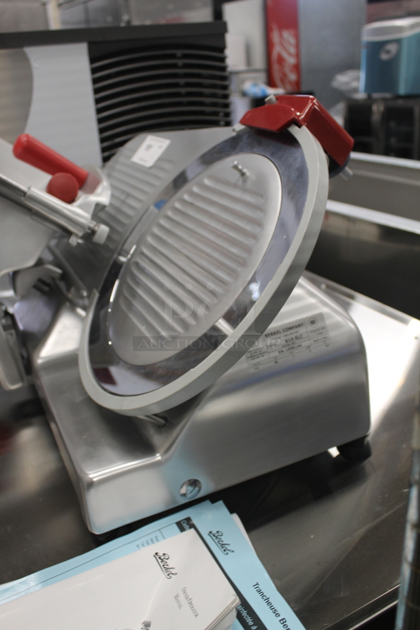 BRAND NEW SCRATCH AND DENT!  2022 Berkel B14-SLC Commercial Stainless Steel Electric Countertop Meat/Cheese Slicer On Rubber Feet. 115V, 1 Phase. Tested and Working! - Image 7 of 10