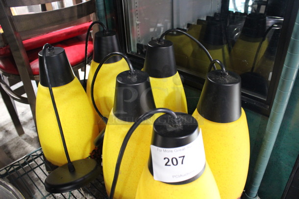 6 Ceiling Mount Yellow Light Fixtures. 6x6x15. 6 Times Your Bid! - Image 3 of 4