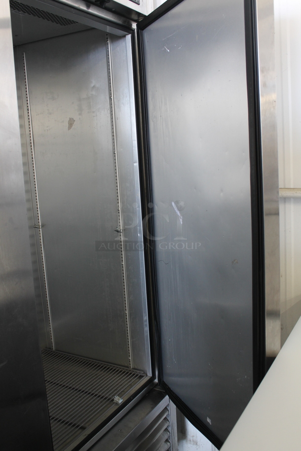 2021 True T-23F-HC Stainless Steel Commercial Single Door Reach In Freezer w/ Poly Coated Racks on Commercial Casters. 115 Volts, 1 Phase. Tested and Working! - Image 5 of 7