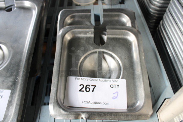 2 Stainless Steel 1/6 Size Drop In Bin Lids. 2 Times Your Bid! - Image 1 of 2