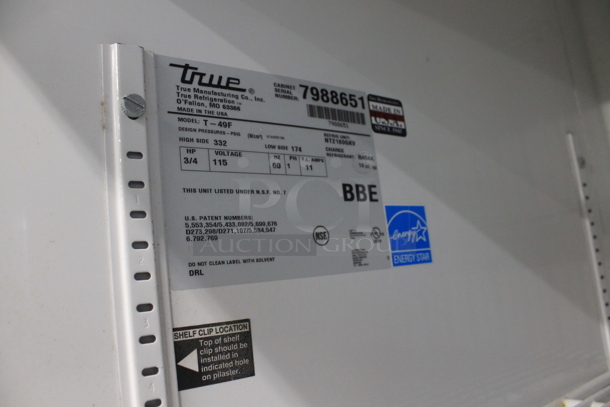 2015 True T-49F ENERGY STAR Stainless Steel Commercial 2 Door Reach In Freezer on Commercial Casters. 115 Volts, 1 Phase. Tested and Working! - Image 2 of 6
